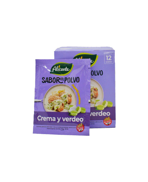 Alicante Sabor en Polvo Crema y Verdeo, 7.5 g / 0.26 oz ea (caja con 12 undiades)