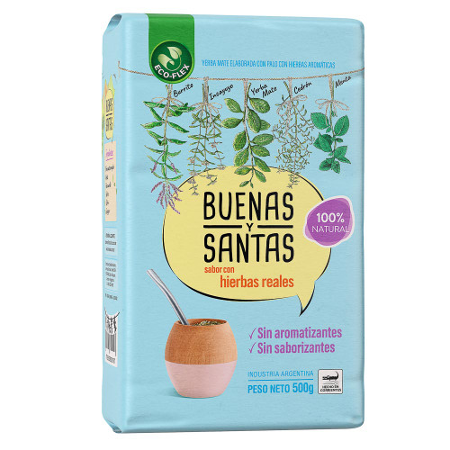 Buenas y Santas Yerba Mate con Hierbas, 500 g / 1.1 lb