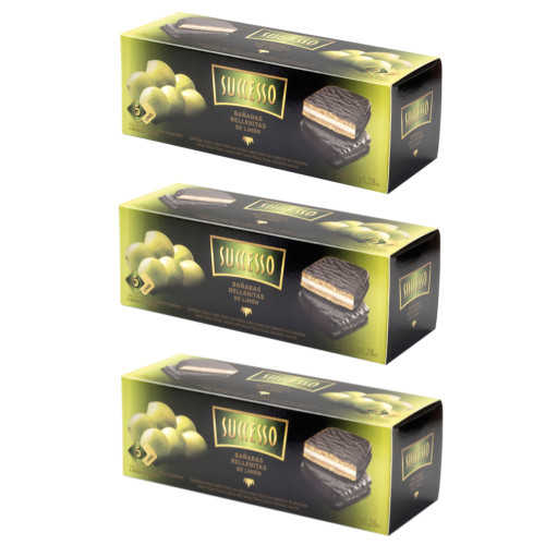 Successo Galletas Rellenas de Limon Cubiertas en Chocolate, 150 g / 5.29 oz ea (pack de 3 unidades)