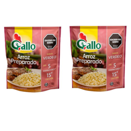 Gallo Arroz Preparado Sabor Verdeo, 480 g / 16.93 oz (pack de 2 unidades)