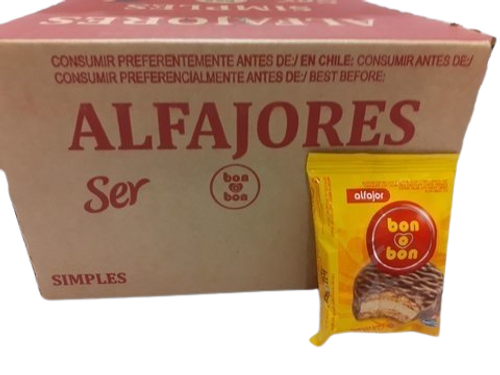 Bon o Bon  Alfajor Simple, 40 g / 1.41 oz ea (caja con 40 unidades)
