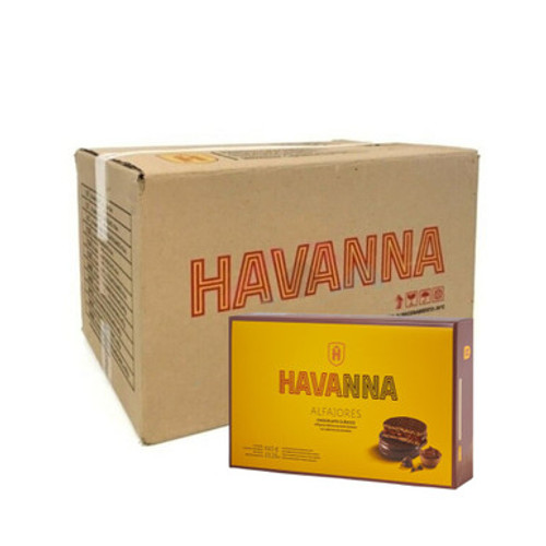 Havanna Alfajor de Chocolate Negro Relleno de Dulce de Leche, 663 g / 23.38 oz ea (pack de 24 cajas con 12 alfajores c/u)
