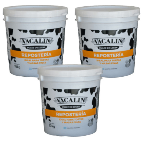 Vacalin Dulce de Leche Repostero para Tortas y Masas Finas, 10 kg / 352.74 oz ea (pack de 3 unidades)