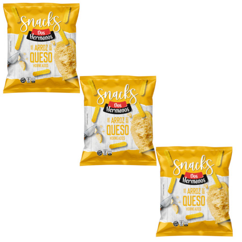 Dos Hermanos Snack Sabor Queso, 80 g / 2.82 oz ea (pack de 3 unidades)