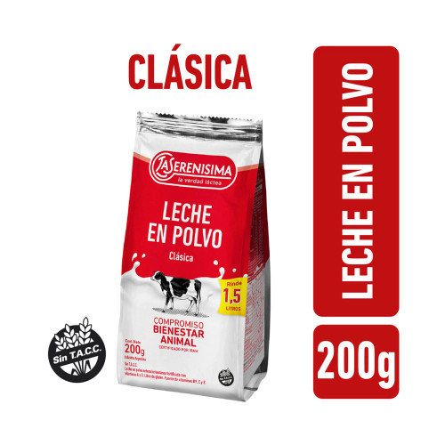 La Serenísima Leche en Polvo Clasica, 200 g / 7.05 oz