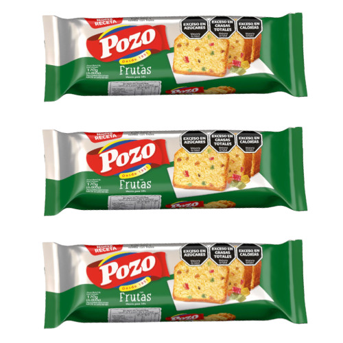 Pozo Budín de Vainilla con Frutas, 170 g / 5.99 oz ea (pack de 3 unidades)