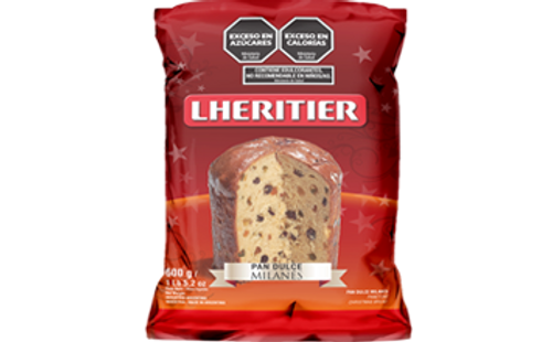 Lheritier Pan Dulce Milanés con Frutas, 600 g / 21.16 oz