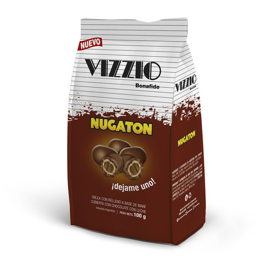 Vizzio Nugatón Cubierto en Chocolate, 100 g / 3.52 oz