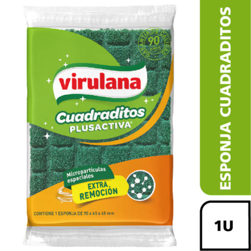 Virulana Esponja Multiuso Cuadraditos Plus Activa (pack de 3 unidades)