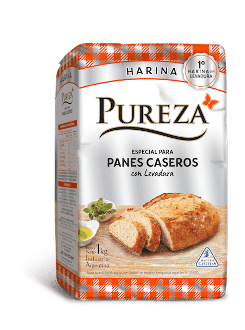 Pureza Harina Especial para Panes Caseros con Levadura, 1 kg / 2.2 lb