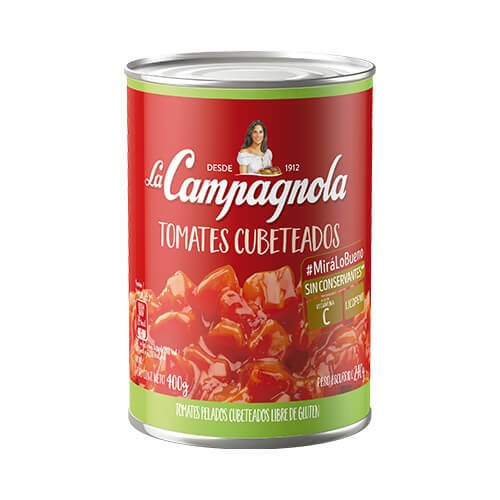 La Campagnola Tomate Cubeteado, 400 g / 14.10 oz