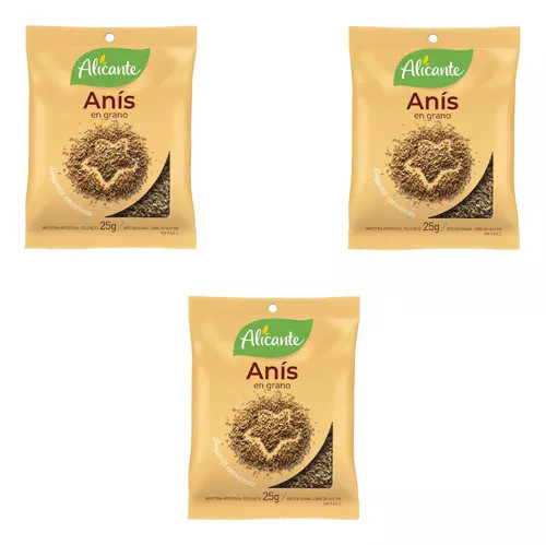 Alícante Anís en Granos, 25 g / 0.88 oz ea (pack de 3 unidades)