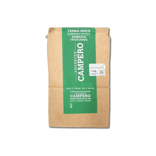 Amanecer Campero Yerba Mate Barbacua Tradicional , 500 g / 17.64 oz