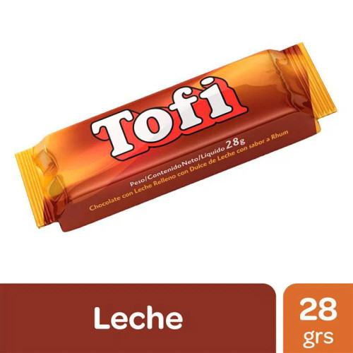 Tofi Chocolate con Leche Relleno de Dulce De Leche, 28 g / 0.98 oz ea (pack de 5 unidades)