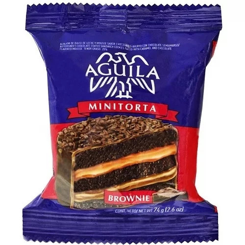 Alfajor Minitorta Brownie, Relleno de Dulce de Leche, 72 g / 2.53 oz ea (pack de 3 unidades)