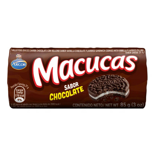 Macucas Galletitas de Chocolate, 85 g / 2.99 oz ea (pack de 3 unidades)