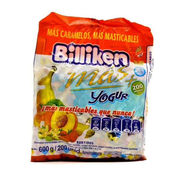 Billiken Caramelos Yogur Frutales, 600 g / 21,16 oz