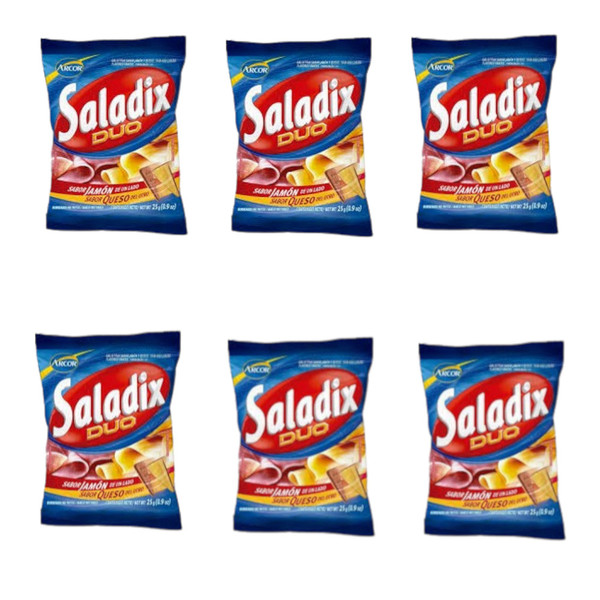 Saladix Snack Duo Sabor Jamón y Queso, 30 g / 1.05 oz ea (pack de 6 unidades)