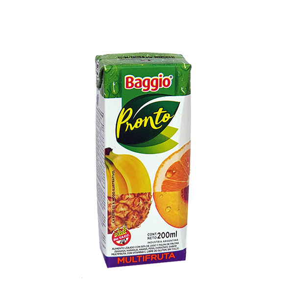 Baggio pronto Jugo Multifruta, 200 ml / 7.05 oz