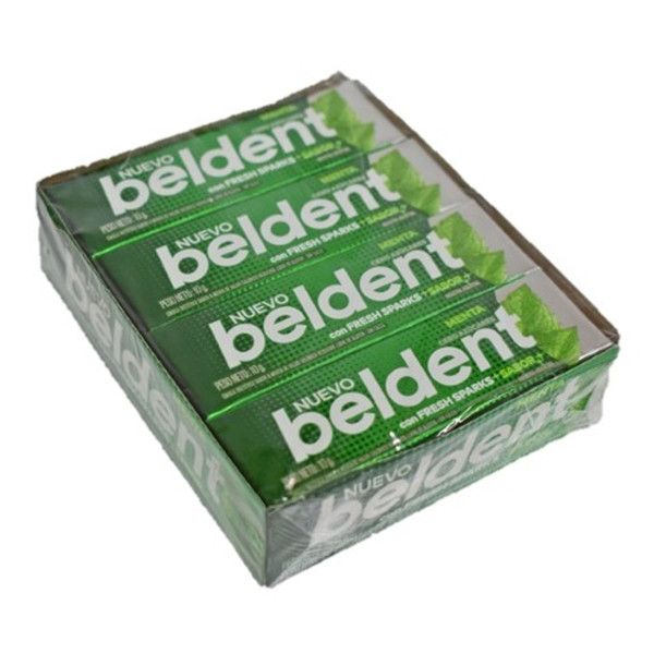 Beldent Chicle Menta sin Azúcar, 200 g / 7.05 oz (caja con 20 unidades)