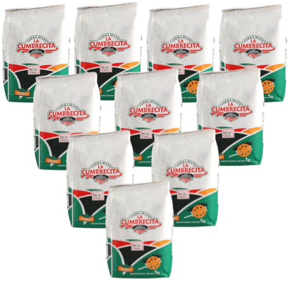 La Cumbrecita Yerba Mate, 1 kg / 2.2 lb ea (pack de 10 unidades)