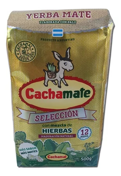 Cachamate Yerba Mate Selección con Mezcla de Hierbas, 500 g / 1.1 lb