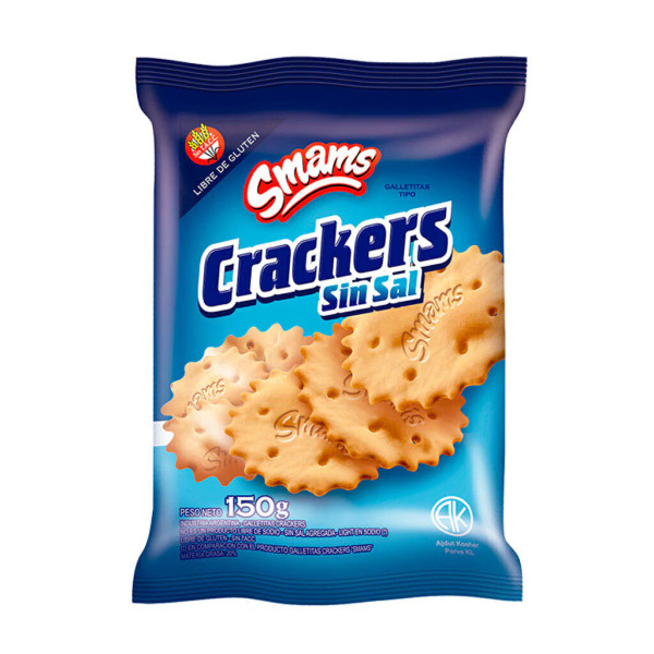 Smams Crackers Galletitas sin Sal, 150 g / 5.29 oz