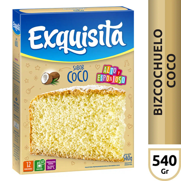 Exquisita Bizcochuelo Sabor Coco, 540 g / 19.04 oz