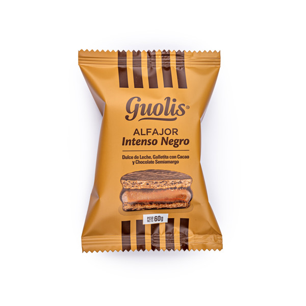 Guolis Alfajor Intenso Negro, 60 g / 2.11 oz ea (pack de 12 unidades)