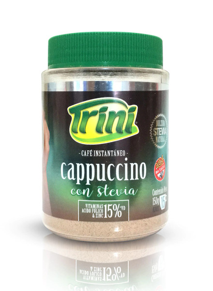 Trini Café Cappuccino Intantáneo con Stevia, 150 g / 0.33 lb