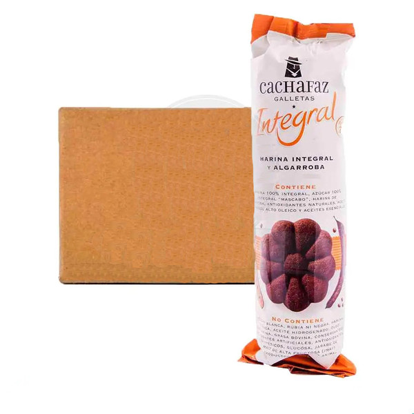 Cachafaz Integral Galletitas Harina Integral y Algarroba, 225 g / 7.93 oz ea (caja con 21 unidades)
