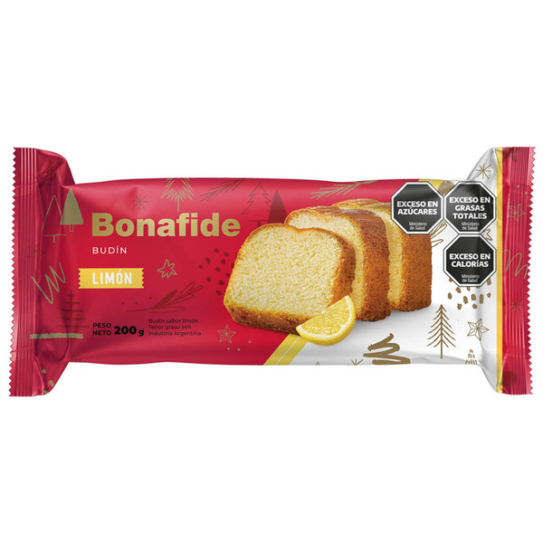 Bonafide Budín Sabor Limón, 200 g / 7.05 oz