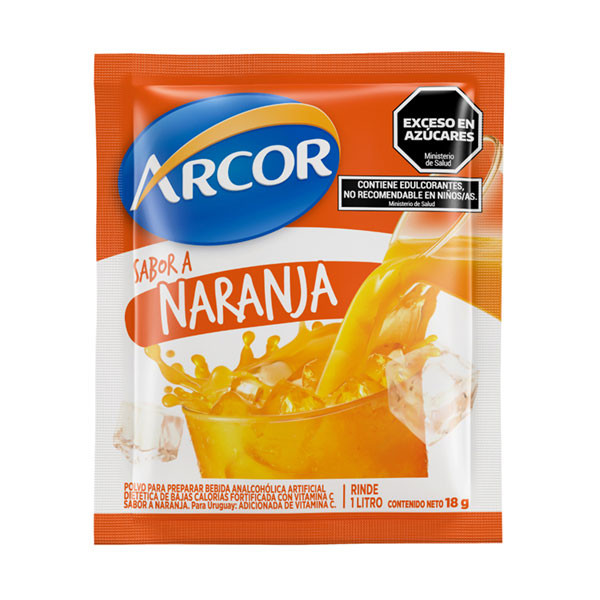 Arcor Jugo en Polvo Sabor Naranja, 18 g / 0.63 oz