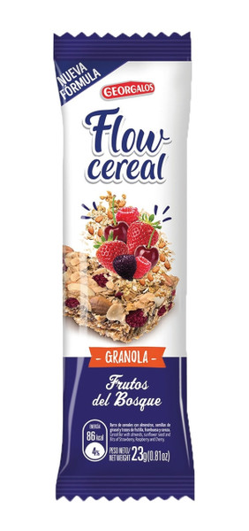 Georgalos Flow Cereal Sabor Furtos del Bosque, 30 g / 1.05 oz ea (pack de 3 unidades)