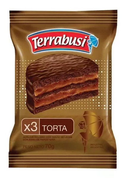 Terrabusi Alfajor Triple Torta, 70 g / 2.46 oz ea (pack de 6 unidades)