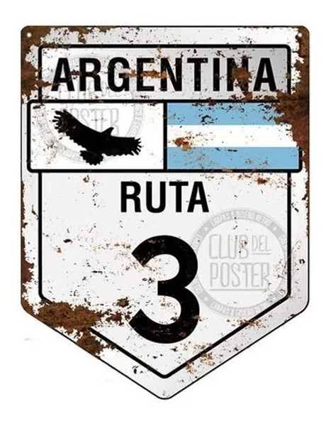 Cartel de Chapa Ruta 40 Argentina, 20 cm x 28 cm / 7.87" x 11.02"