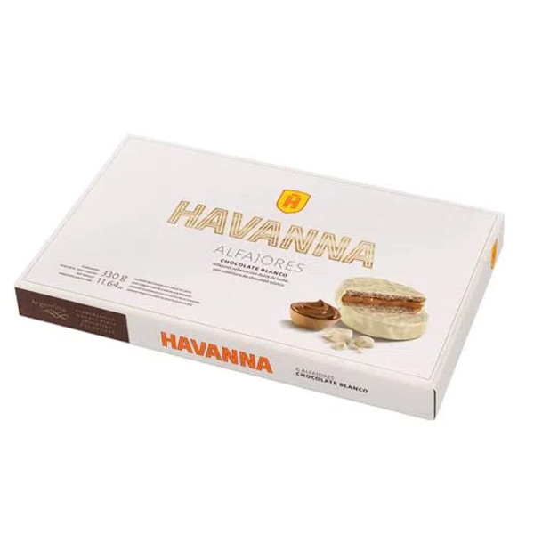 Havanna Alfajor Cubierto de Chocolate Blanco con Relleno de Dulce de Leche, 330 g / 11.64 oz (caja con 6 unidades)
