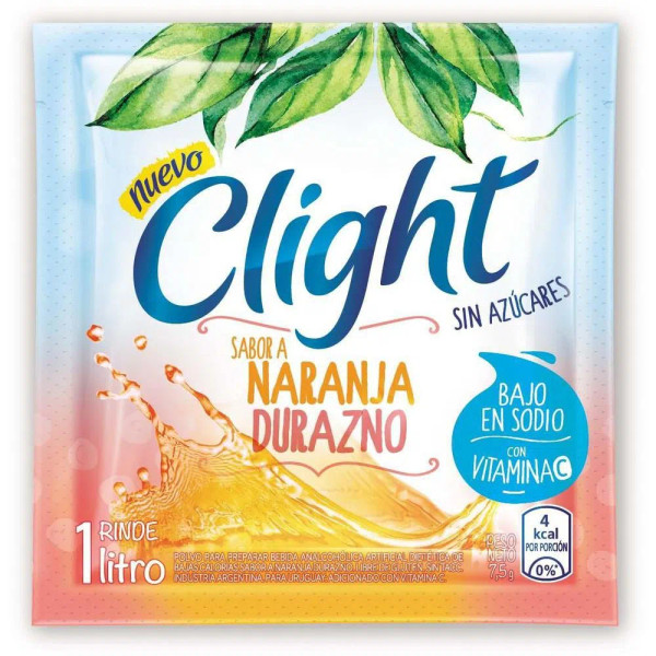 Clight Jugo en Polvo Sabor Naranja - Durazno, 7.5 g / 0.26 oz ea