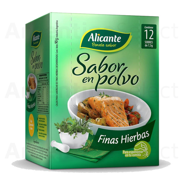 Alicante Sabor en Polvo Finas Hierbas, 7.5 g / 0.26 oz ea (caja con 12 unidades)