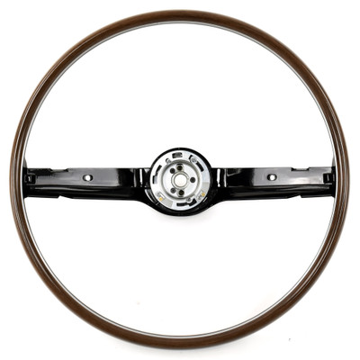 Steering Wheel 2-Spoke Deluxe Woodgrain Black [FM-ES008F]