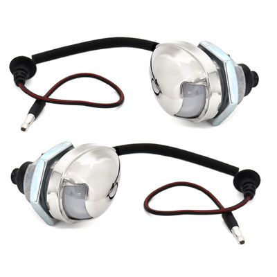 License Plate Light Assembly & Pigtail Chrome Pair [FL-BL001]