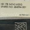 HP 684594-001 1TB 7.2K 6G  SATA III 3.5 NHP Hard Drive 661699-001