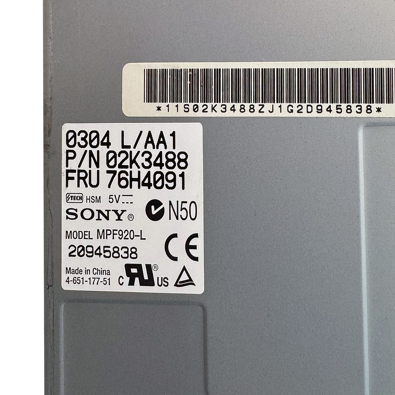 IBM 76H4091 1.44MB Floppy Drive 02K3488