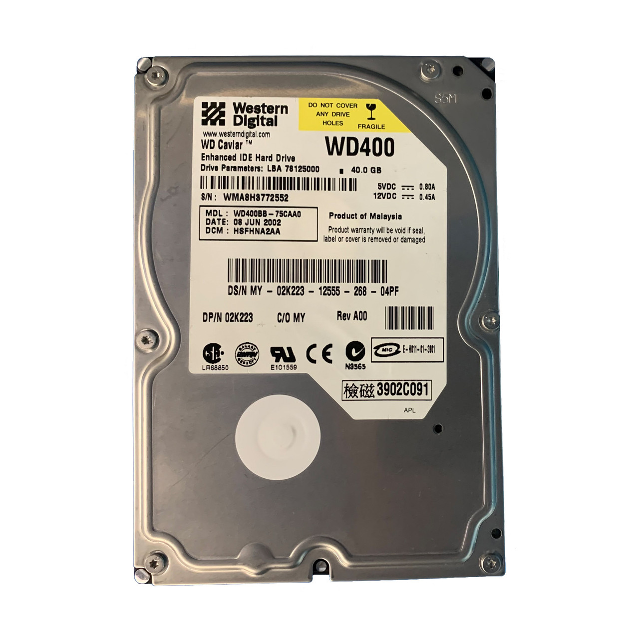 Dell 2K223 40GB 7.2K 3.5" IDE Drive WD400BB-75CAA0