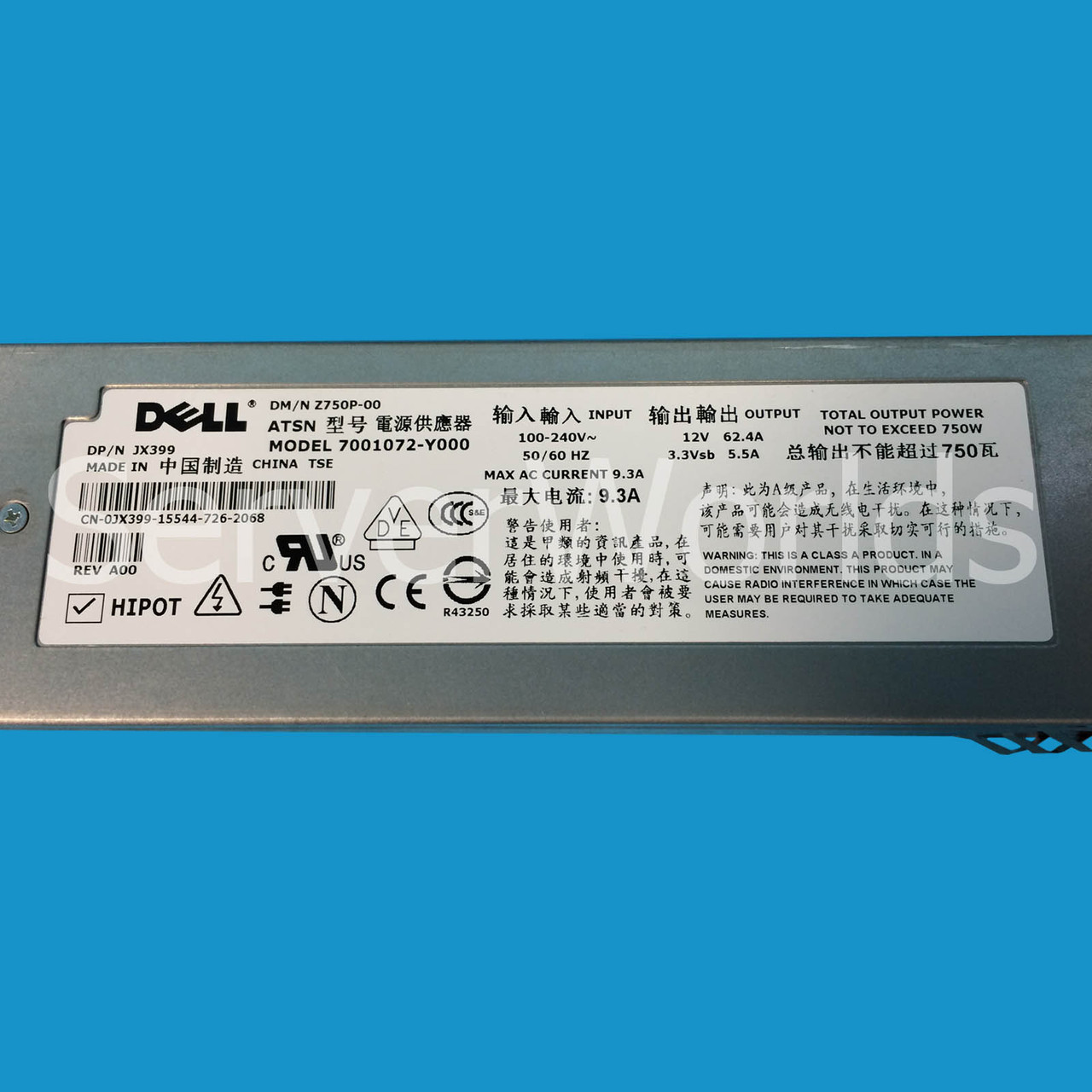 Dell JX399 | Z750P-00 | 7001072-Y000 - Serverworlds