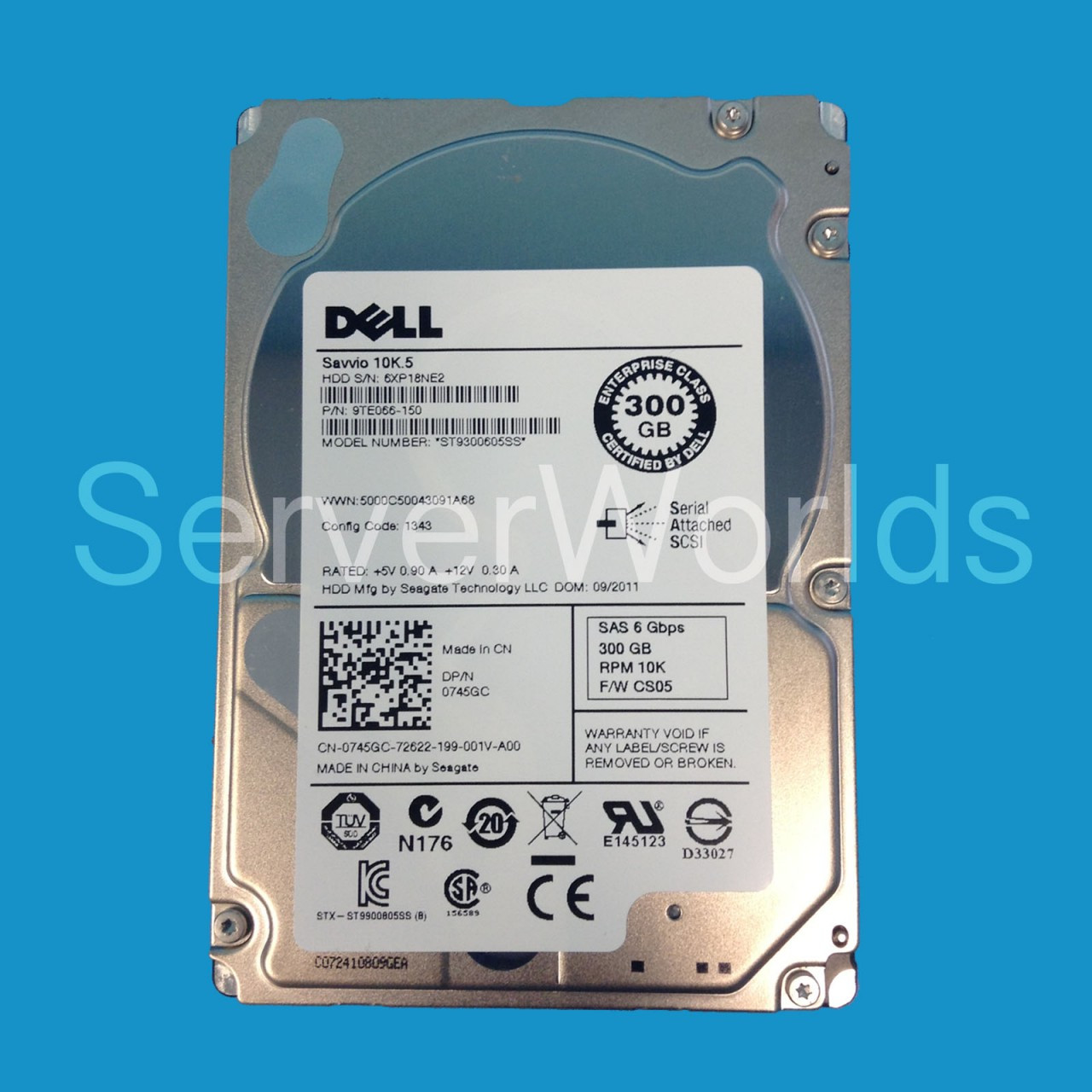 Dell 745GC 300GB SAS 10K 6GBPS 2.5" Drive 9TE066-150 ST9300605SS