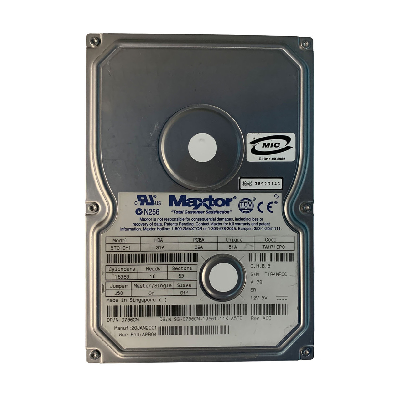 Dell 786CM 10GB 7.2K 3.5" IDE Drive 5T010H1