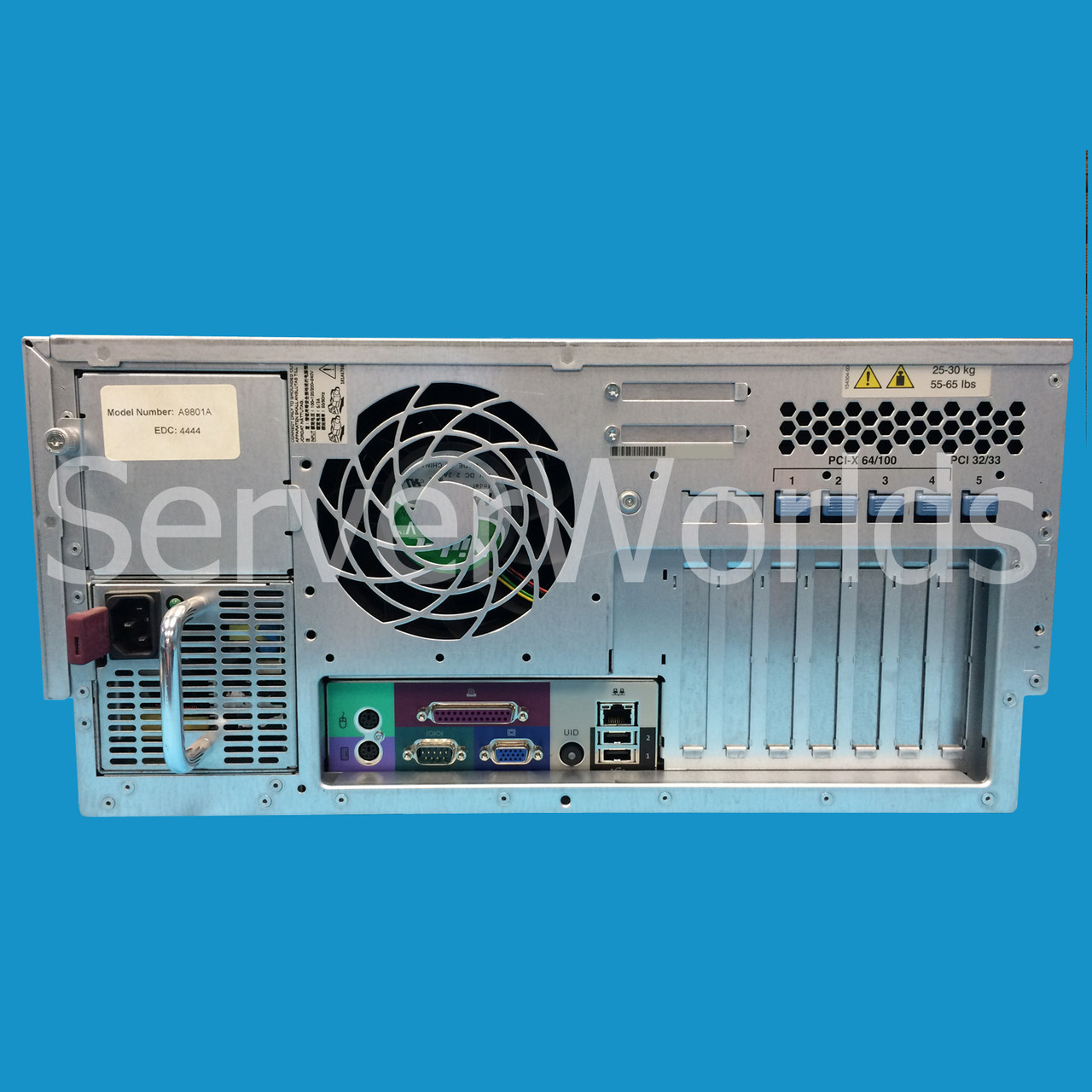 Refurbished HP Superdome Rack Mgmt Server Station / ML350G3 A9801A Rear Panel