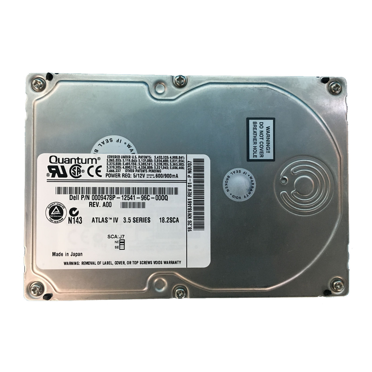 Dell 9478P 18GB U160 7.2K 80Pin Drive KN18J461