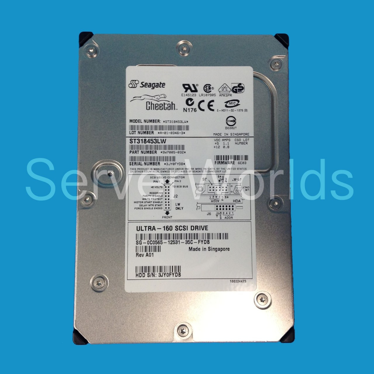 Dell 18GB U160 15K 68Pin Drive C0565 ST318453LW